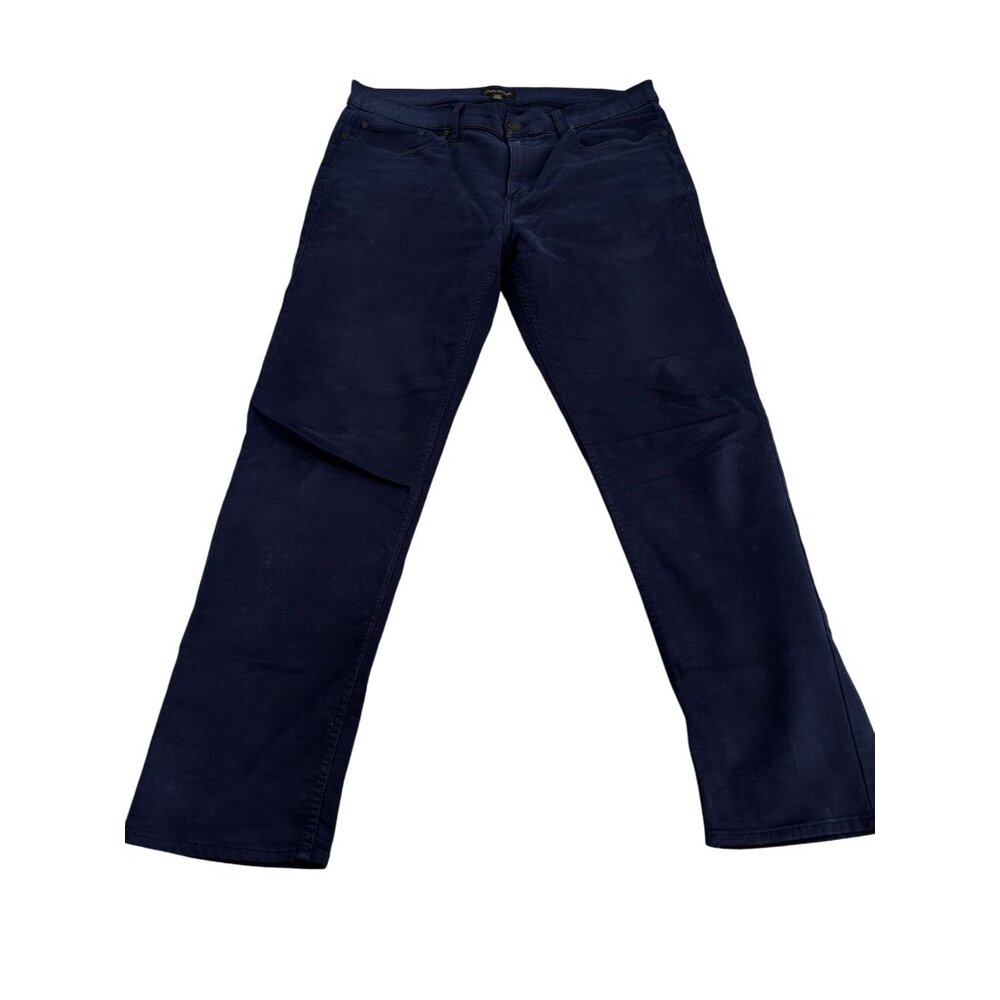 Banana Republic Mens Navy Straight-Leg Pants 36x32 Cotton/Spandex Blend